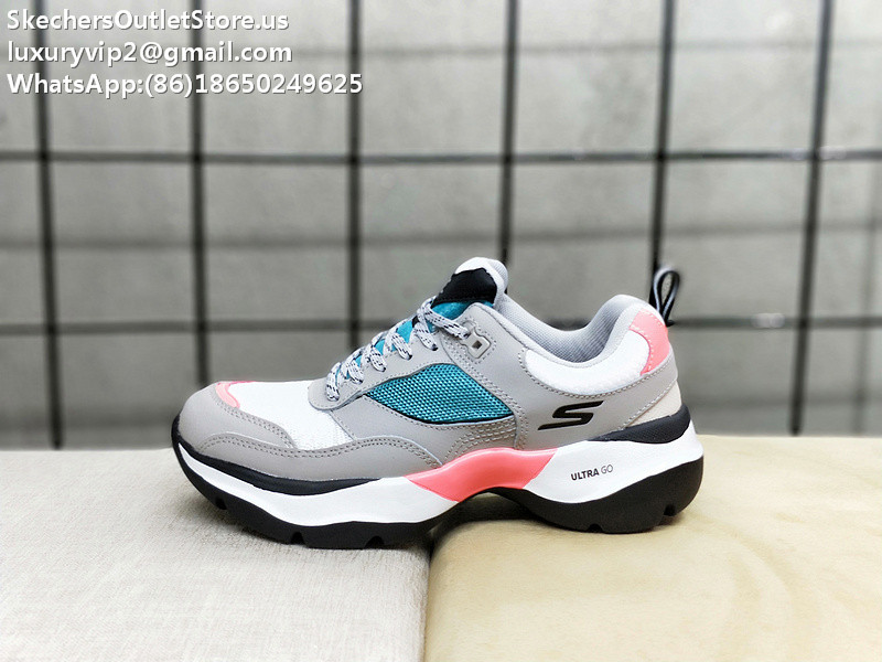 Skechers Ultra Go Unisex Shoes Grey Pink 35-44